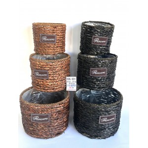 ISK-931 3'LÜ LÜX HASIR ÖRME SEPET 1 KOLİ 12 TAKIM 
