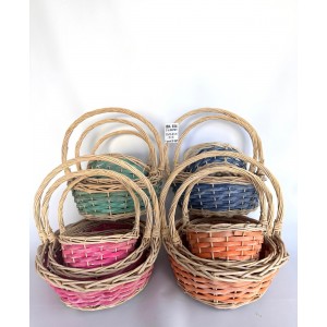 ISK-934 3'LÜ RENKLİ SEPET 1 KOLİ 28 TAKIM 