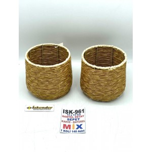 ISK-961 NATUREL ORKİDELİK SEPET 1 KOLİ 140 ADET 