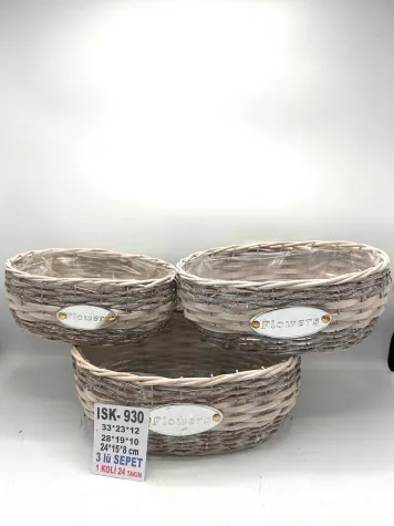 3`LÜ OVAL LÜX SEPET 