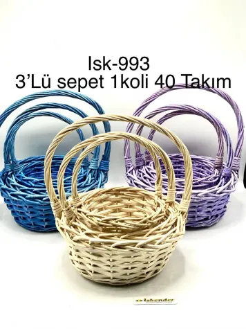 3` LÜ RENKLİ SEPET 