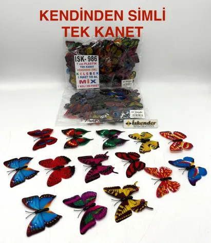 7 CM KENDİNDEN SİMLİ TEK KANAT KELEBEK 1 KOLİ 300N PAKET 